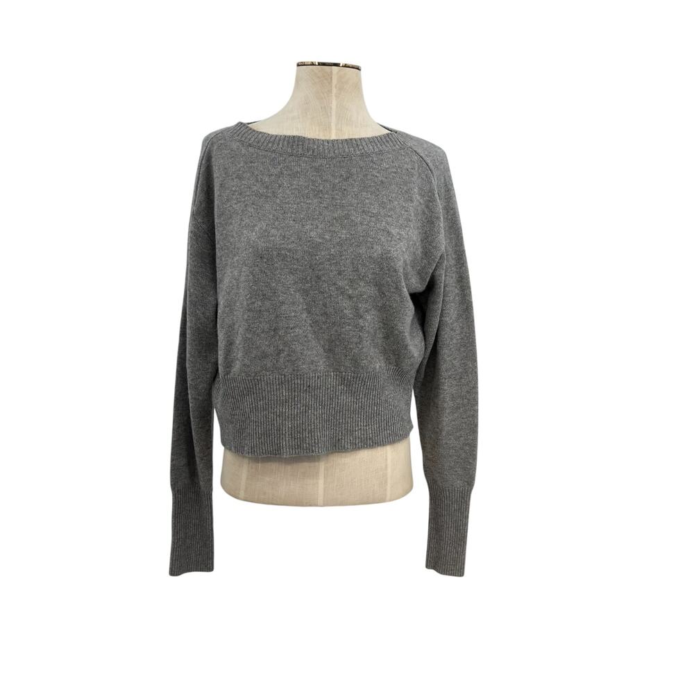 Theory Relaxed Boat PO Cashmere Boat Neck Sweater‎ Knit Gray Size P XS